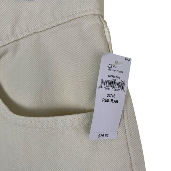 GAP Plus Size 33R Low Stride Relaxed Wide Leg Jeans in Birch Ivory Casual NWT - Picture 6 of 16